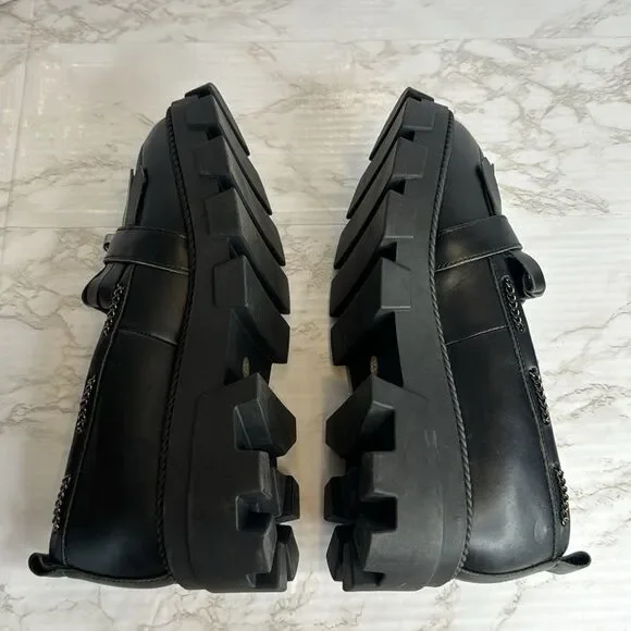 Kelsi Dagger Burke Black Lug Sole Loafer shoes size 8.5 - Picture 8 of 11